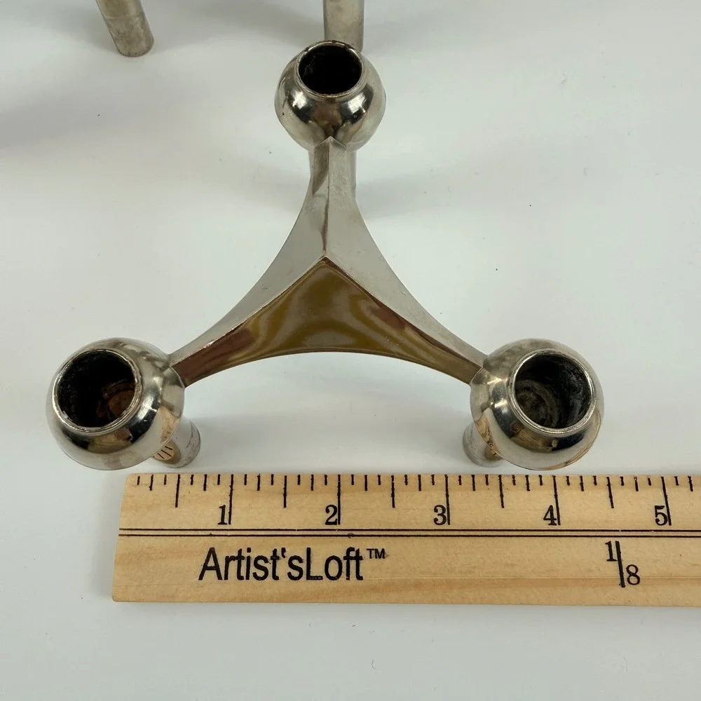 Stoff Nagel BMF Stacking Modular Chrome Candle Holders‎ West Germany Lot of 9